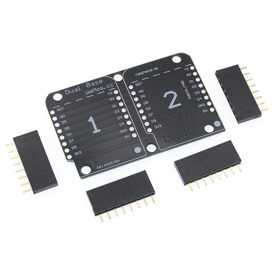 Double Socket Dual Base Shield for WeMos D1 Mini NodeMCU Arduino ...