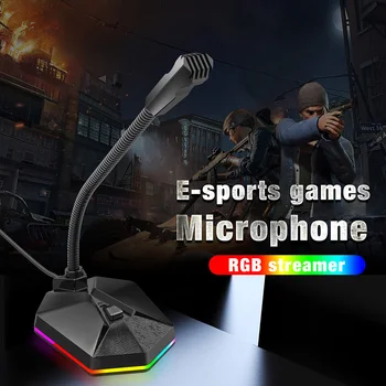 

Microphone Noise Reduction Adjustable Angle RGB Breathing Light for Gaming Broadcast LHB99