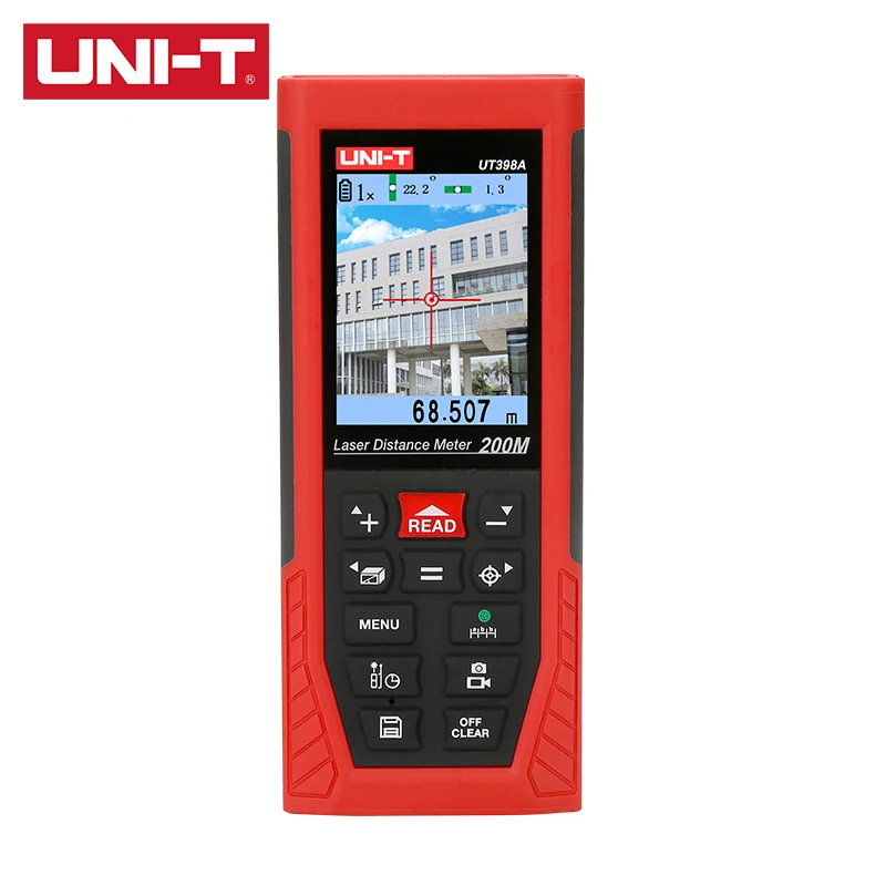 UNI T 200 м лазерный дальномер UT398A HD LCD цветной экран дисплей 4x цифровой зум восемь