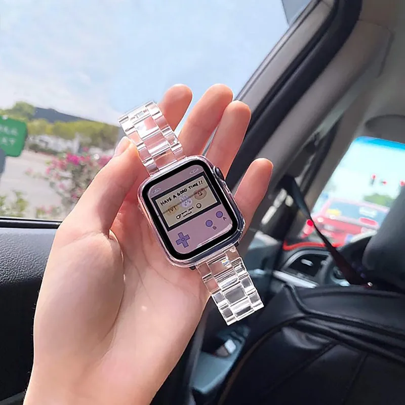 Ремешок для Apple Watch 38 мм 40 42 44 с закаленным стеклом защиты экрана сменный