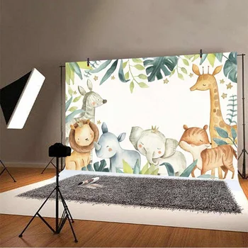 

2.7x1.8m Elephant Animal Cartoon Photography Background Baby Birthday Backdrop Photocall Photo Studio Props