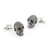 Vintage Cool Design Skull Cufflinks For Men Quality Brass Material Black Color Cuff Links Wholesale&retail ► Photo 2/6