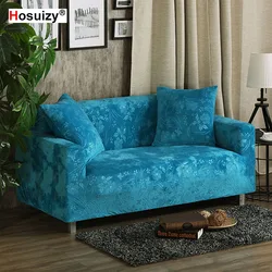 Velvet Sofa Covers for Living Room Elastic Spandex Solid Color Floral Embossing Process Universal Sectional Couch Cover Loveseat Velvet Sofa Covers for Living Room Elastic Spandex Solid Color Floral Embossing Process Universal Sectional Couch Cover Loveseat