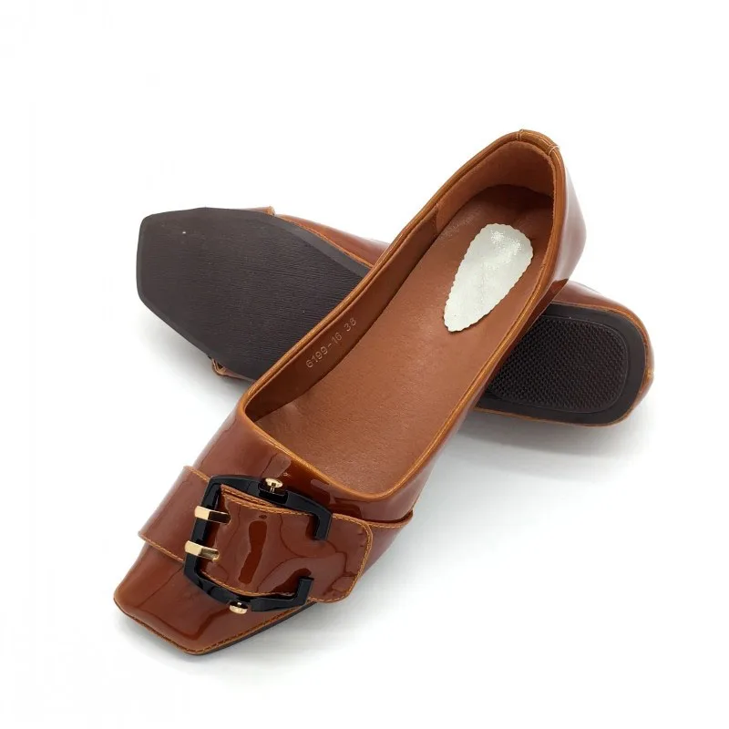 Женские туфли на плоской подошве с квадратным носком без застежки|shoes bike|shoes bonesshoes
