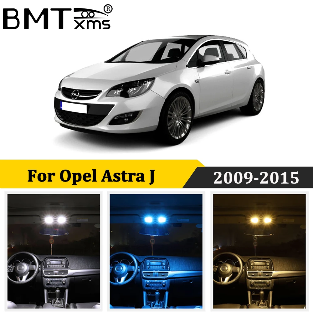 BMTxms 13 шт светодиодные лампы для освещения салона автомобиля набор Vauxhall Opel Astra J OPC