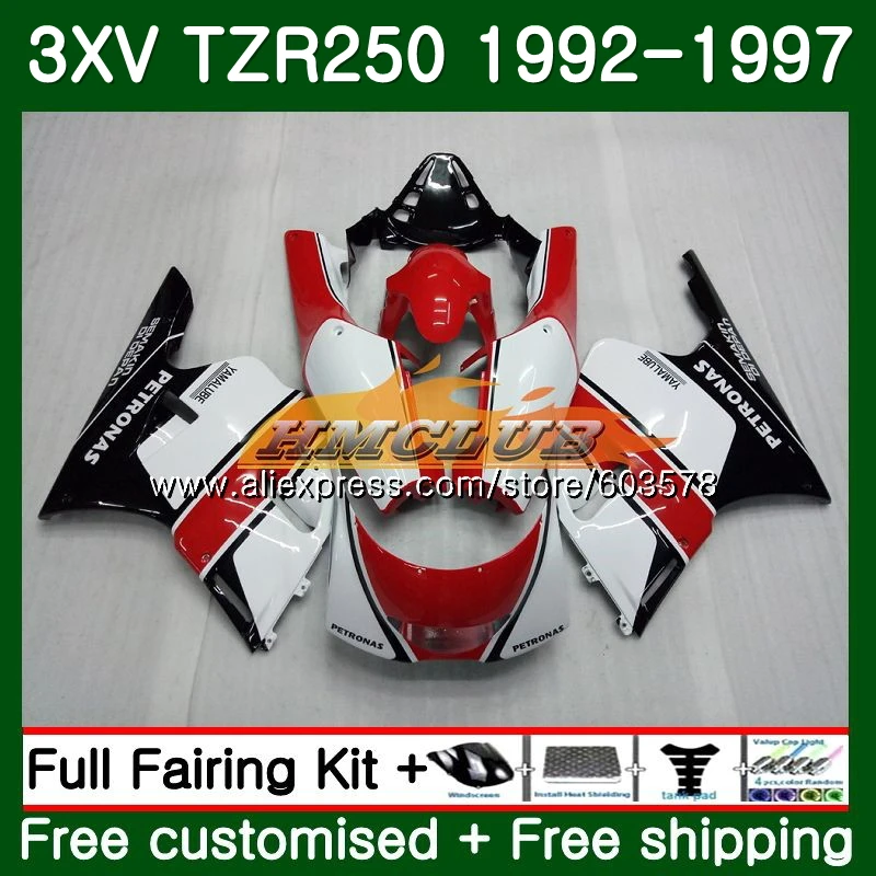 3XV для YAMAHA TZR-250 TZR250 1992 1993 1994 1995 1996 1997 122CL. 8 TZR250RR RR ТЗР 250 92 93 94 95 96 97 белые, красные обтекатели