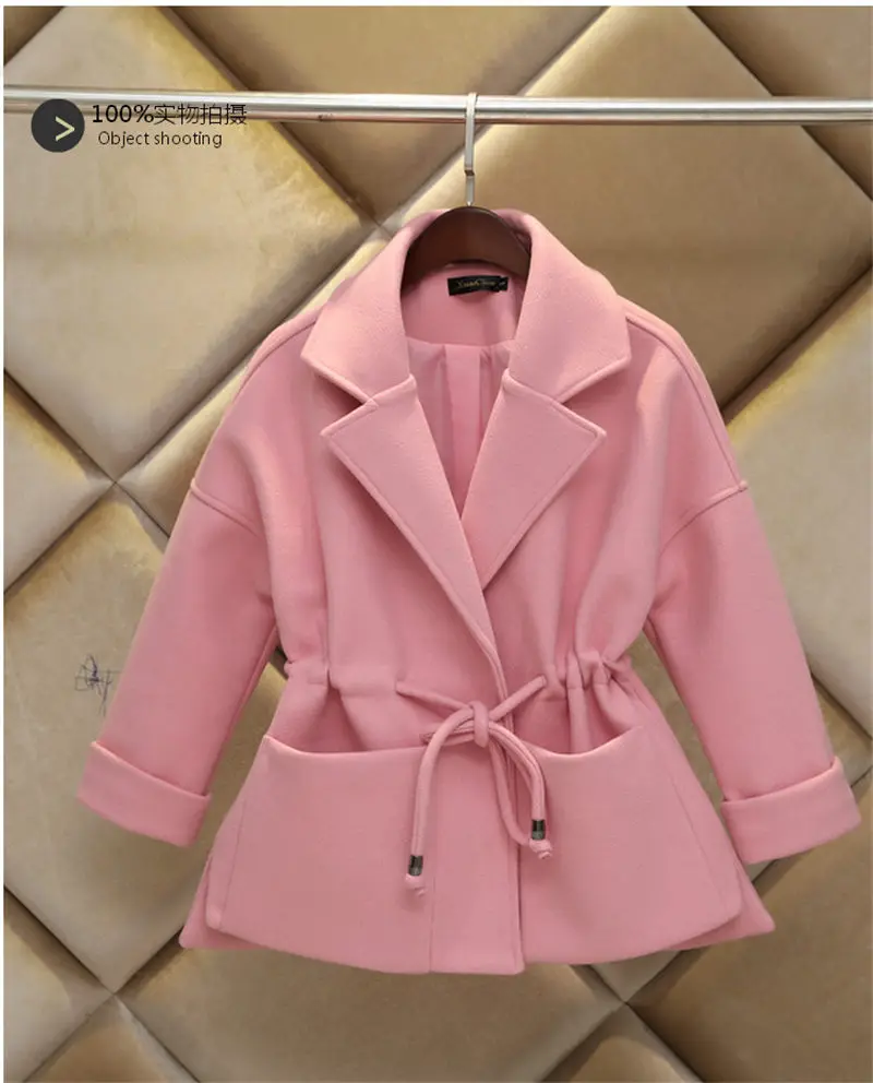 pink Корейская зимняя куртка Женская Толстая шерстяная куртка Свободная Модная тонкая короткая розовая куртка Осенняя Женская однотонная верхняя одежда f2010 - Цвет: pink