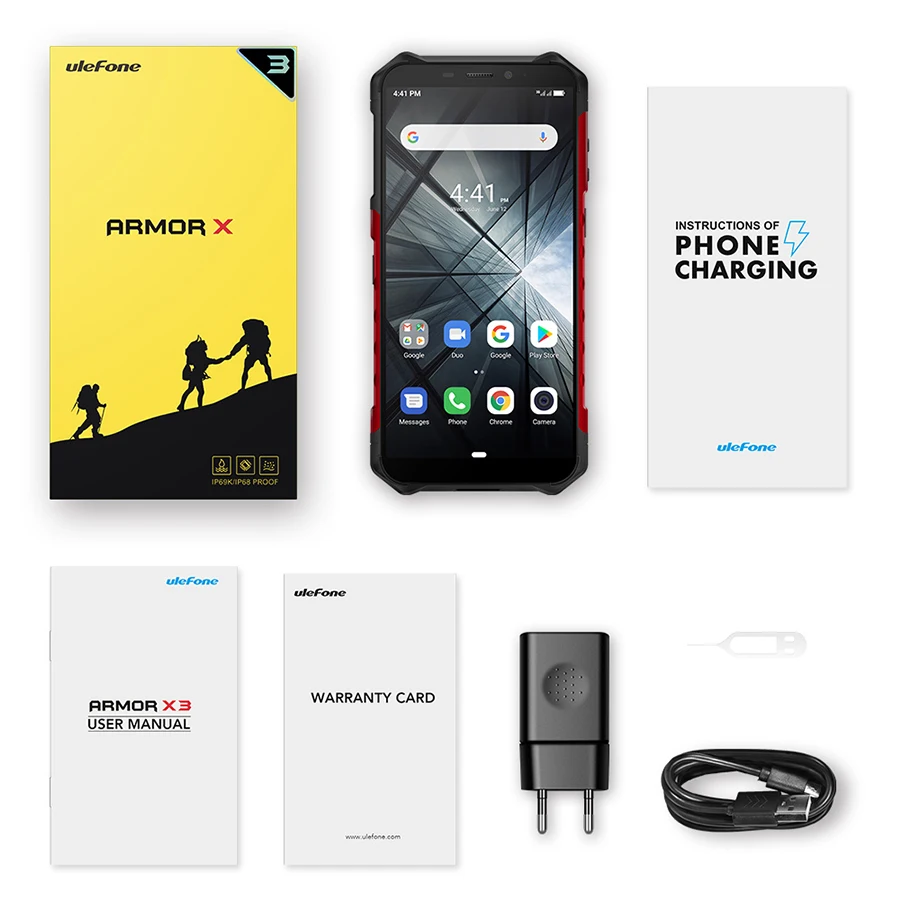 Ulefone Armor X3 прочный смартфон Android 9,0 IP68 Android 5," 2 ГБ 32 ГБ 5000 мАч 3g прочный мобильный телефон Android мобильный телефон