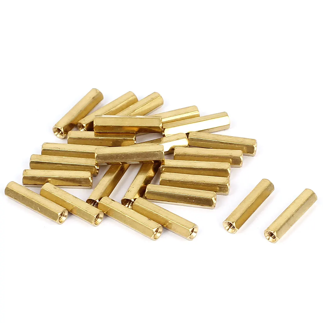 

uxcell M3 x 20mm Female Thread Brass Hex Standoff Pillar Rod Spacer Coupler Nut 25pcs