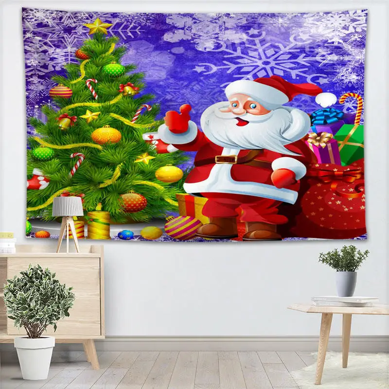 Merry Рождество настенный гобелен простыни домашние декоративные гобелены пляжное полотенце Йога коврик одеяло, скатерть гобелен - Цвет: 6