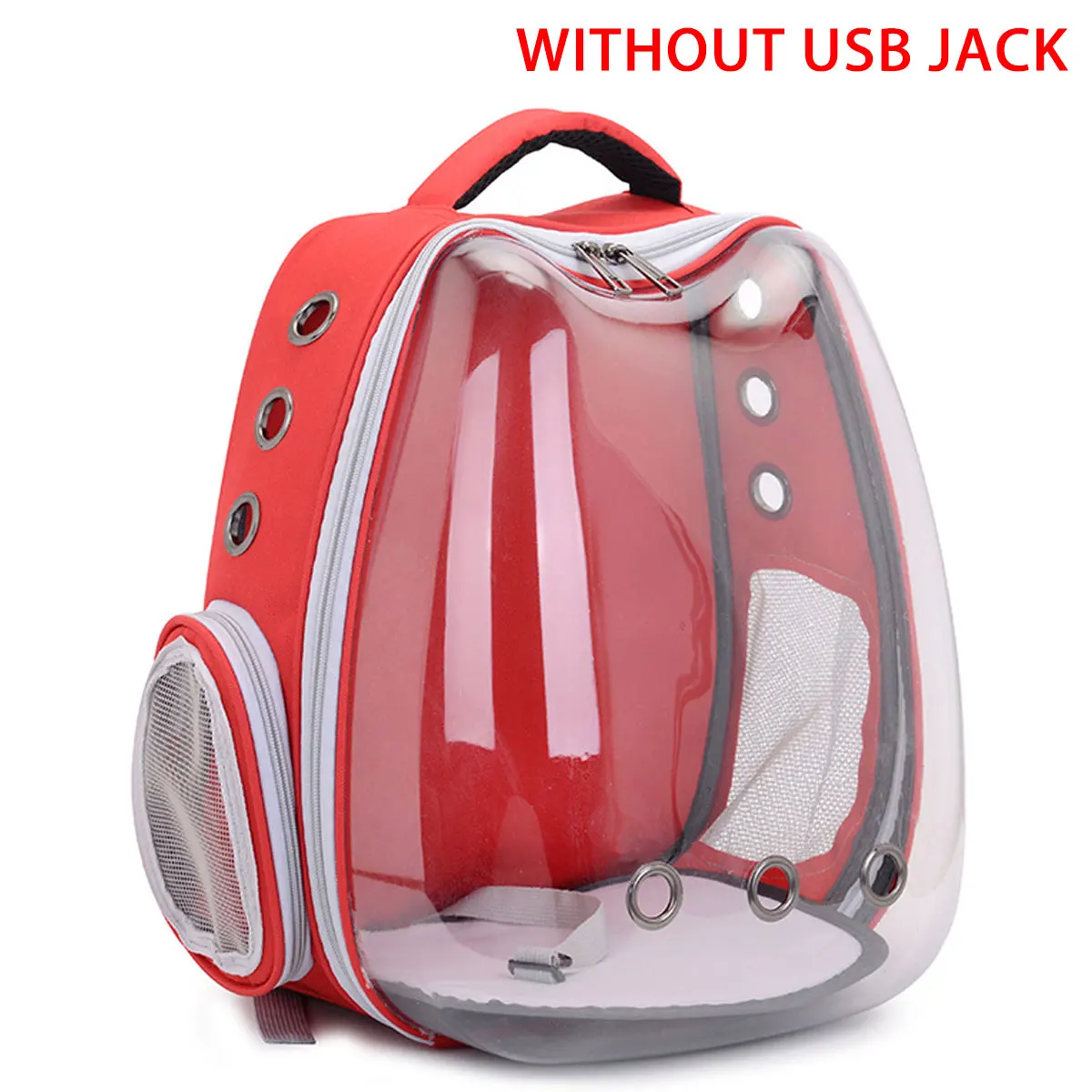 Red no USB Jack Переносная сумка для кошек, сумка-переноска для домашних животных, usb-порт, прозрачная капсула, дышащий, для путешествий, для попугая, кота, собаки, рюкзак для переноски - Цвет: Red no USB Jack