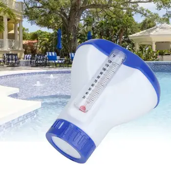 

Floating Chemical Chlorine Tablet Automatic Dispenser with Thermometer Swimming Pool Disinfection THIN889