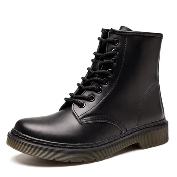 

Unisex Genuine Leather Men Boots For Martin Boots Ankle Motorcycle Boots Autumn Winter Cowboy Snow Boots Warm Winter Shoes 36-46