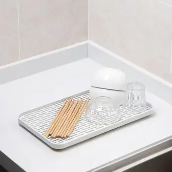 

Double Layers Draining Tray Plastic Rectangular Storage Rack Kitchen Tea Tray Household Cutlery Organizer