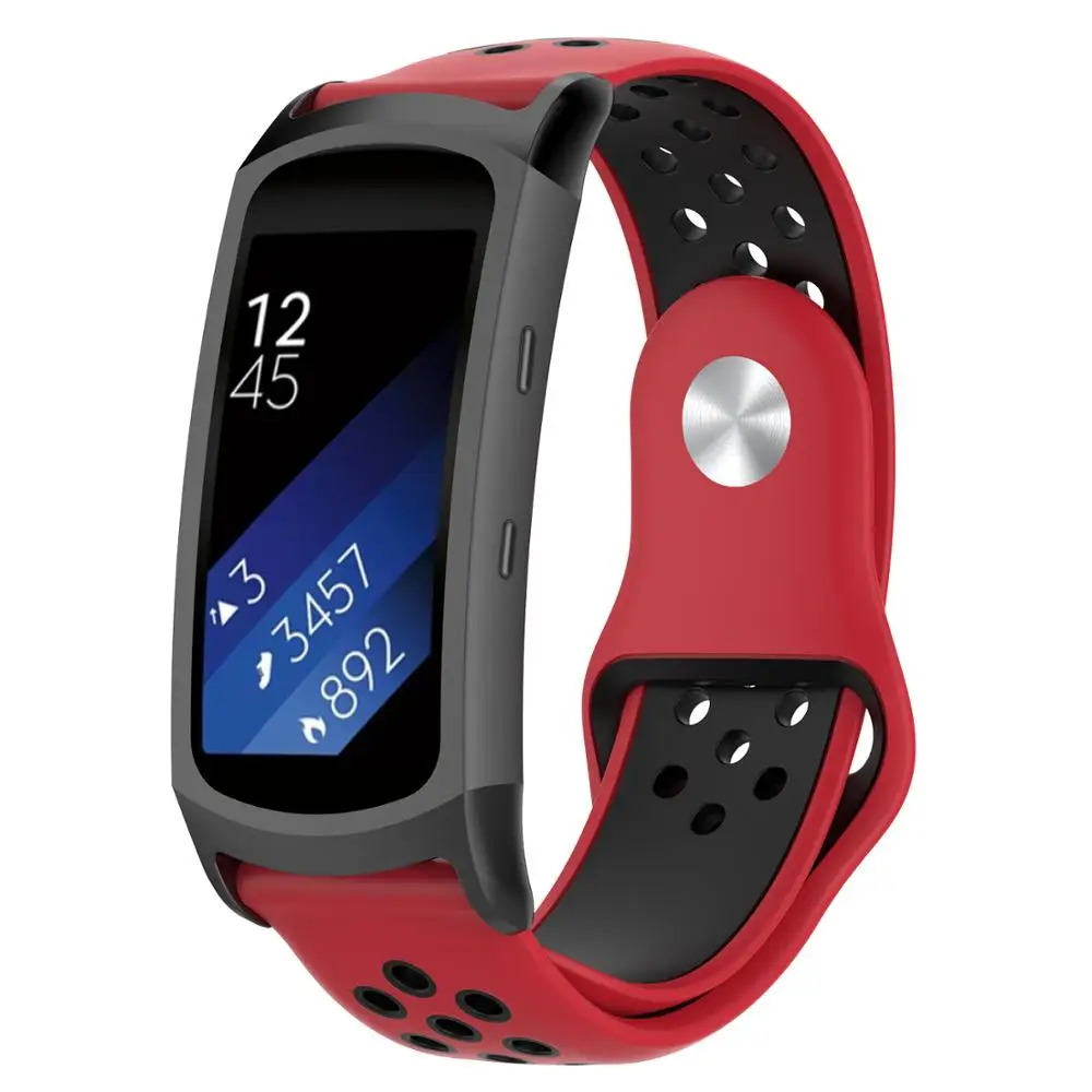Двойной Цветной силиконовый ремешок для samsung gear Fit 2 Fit2 Pro SM-R360 SM R350 спортивный ремешок замена Браслет ремешок для часов браслет