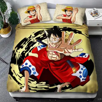 

One Piece twin king size designer Bedding Set luxury 3d Cartoon animation 2pcs/3pcs Duvet Cover Sets Pillowcase