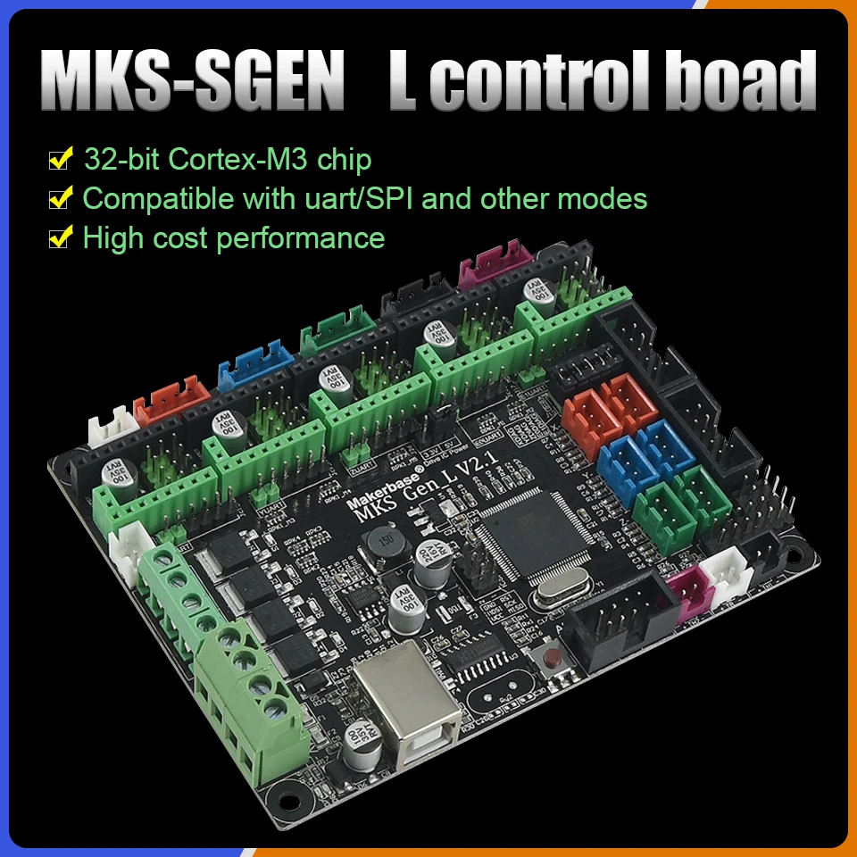 

3D Printer 32-Bit MKS SGen_L Smoothieware and Marlin 2.1 control board approval TMC2208, TMC2209 uart mode and TMC2130 spi mode