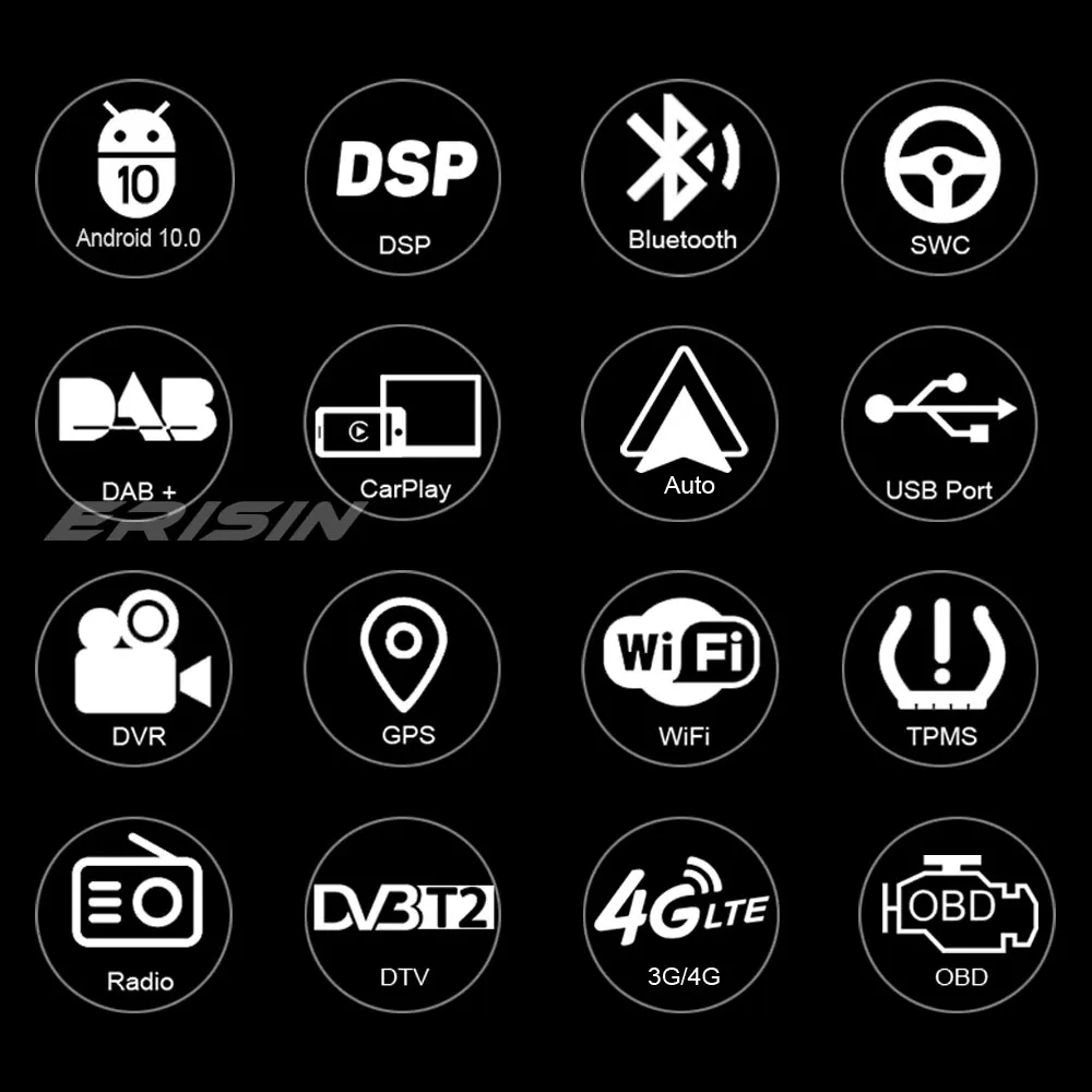 Erisin 8717 10 1 &quotDSP DAB + Android 0 Авторадио GPS Wifi Navi SWC CarPlay USB Canbus OBD TPMS для VW Passat CC B6