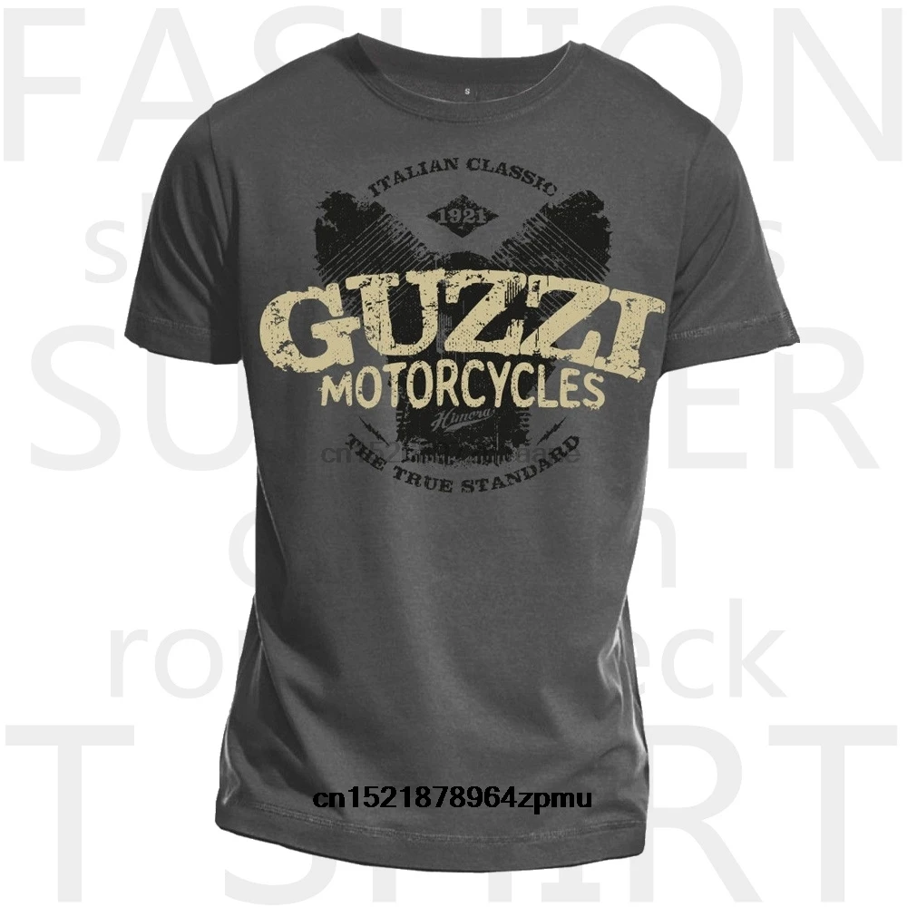 Мужская футболка Guzzi Motorycles с буквенным принтом Классическая модная повседневная