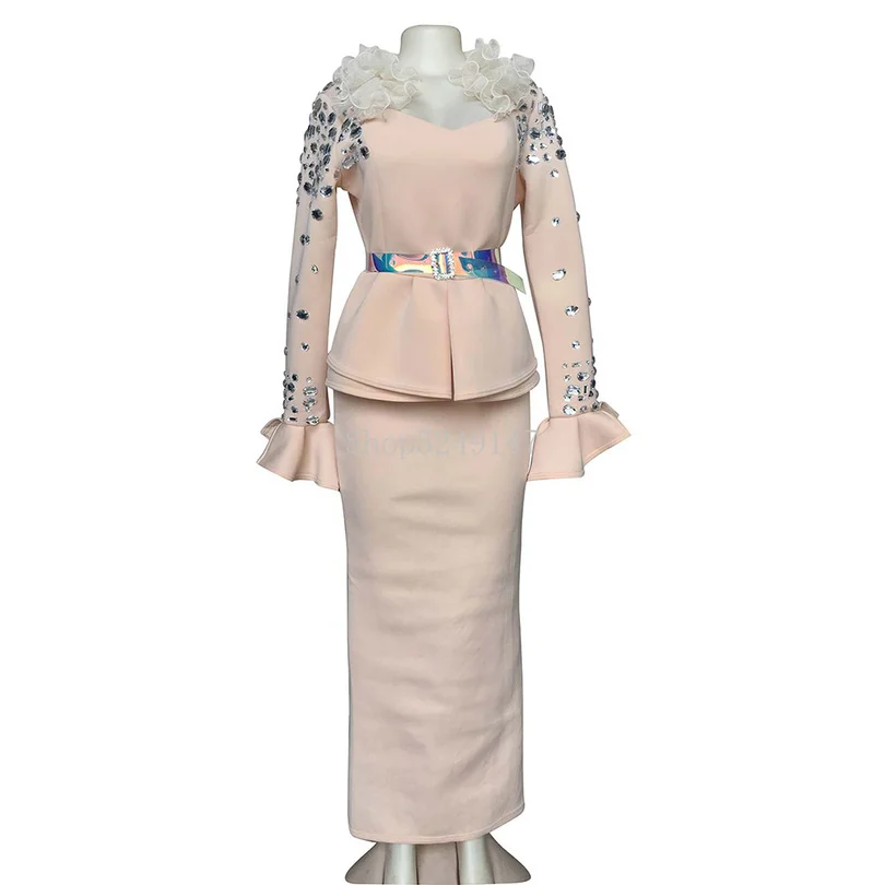 Африканские платья для женщин ropa mujer бриллианты robe africaine femme Анкара Платье Стразы платье festa Женская африканская одежда
