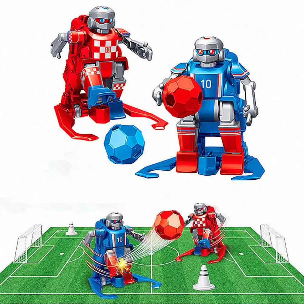 2.4GHz Football Robot Set Electric Smart Indoor Outdoor Rechargeable Battery Kids Toys With 2 Goals Remote Control Educational
