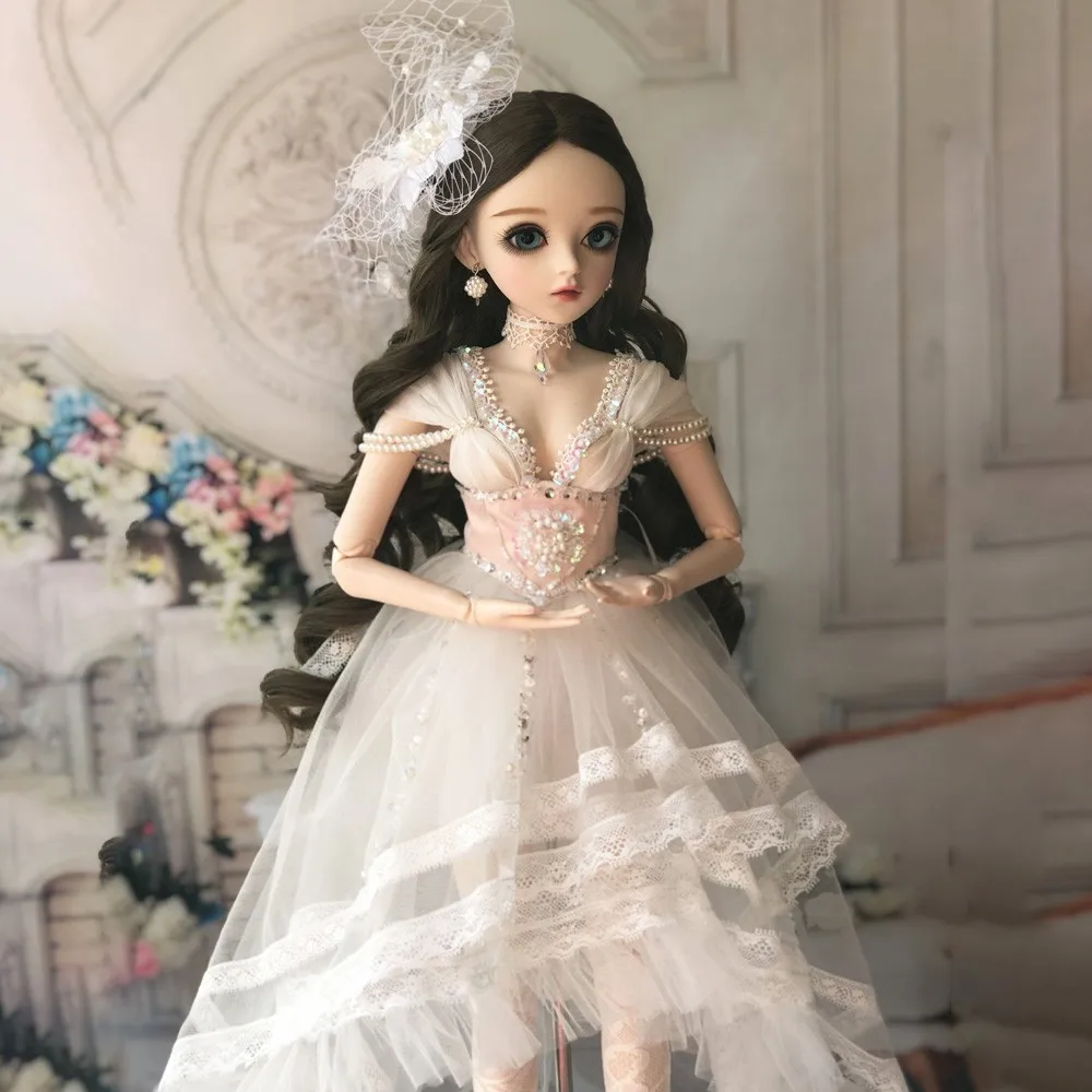 1/3 Bjd кукла 60 см Reborn кукла зеленые глаза с одеждой ручной работы макияж красота кукла игрушки мягкие виниловые куклы невесты для детей Рождественский подарок
