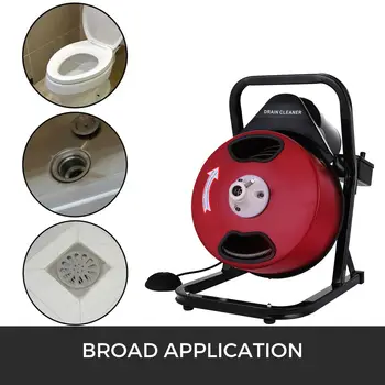 

1/2 "4-knife switch SEWER SNAKE drain screw cleaner commercial 50 feet long