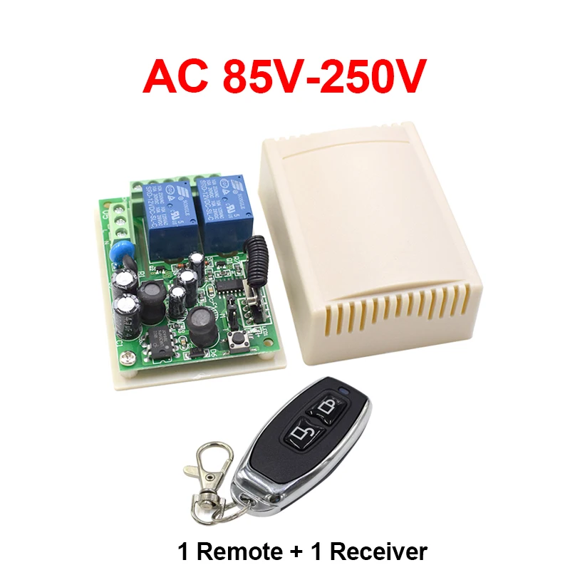 433Mhz Remote Control Switch for Light Door Garage Universal AC 85V ~ 250V DC 12V 24V 2CH Relay Receiver and Controller | Электроника