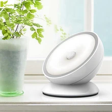 Светодиодный ночник 360 датчик вращения огни автоматического включения выключения батареи/подзарядки ночник для детской спальни шкафа кухни лестницы