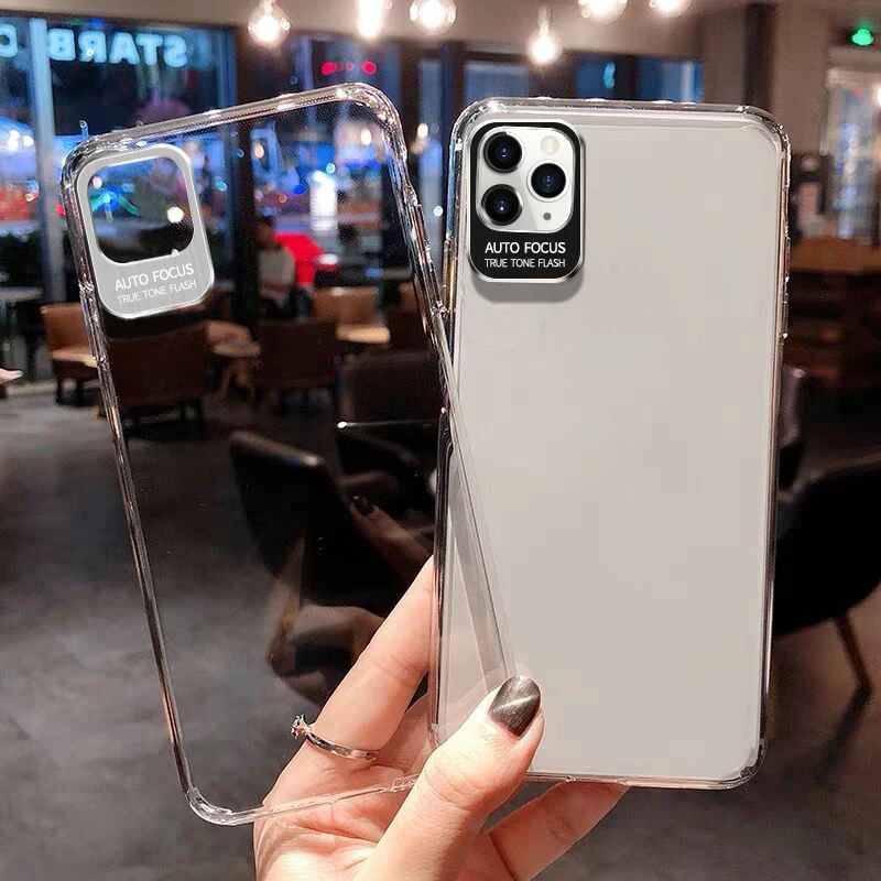 Металлический силиконовый прозрачный акриловый чехол для телефона iPhone 11 Pro Xs Max Xr X 8 7 6s 6 Plus, защитный чехол из ТПУ