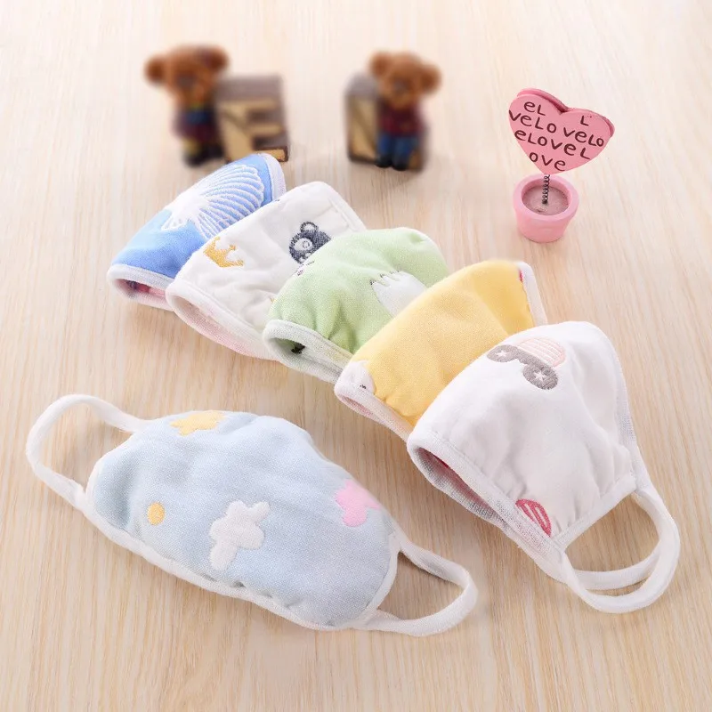 

2020 New Multi-Color 1Pcs Children's Masks Cotton 6 Layers Of Gauze To Keep Warm Face Mask Baby Health Care Protective Mask