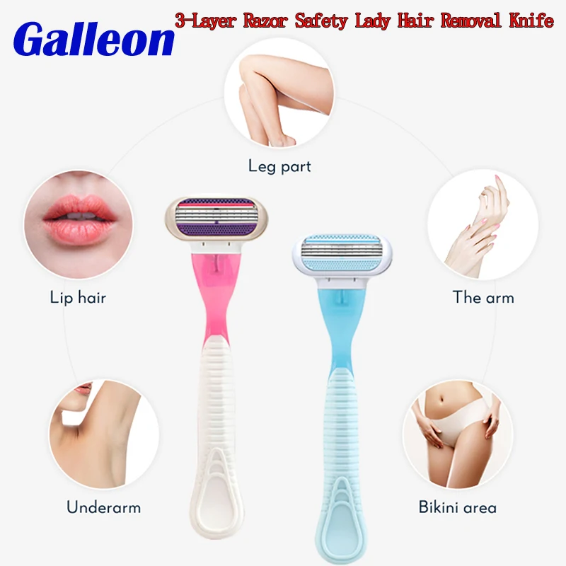 Удаление волос 3 Слои лезвие леди бреющая головка для всего тела бритья ног/на
