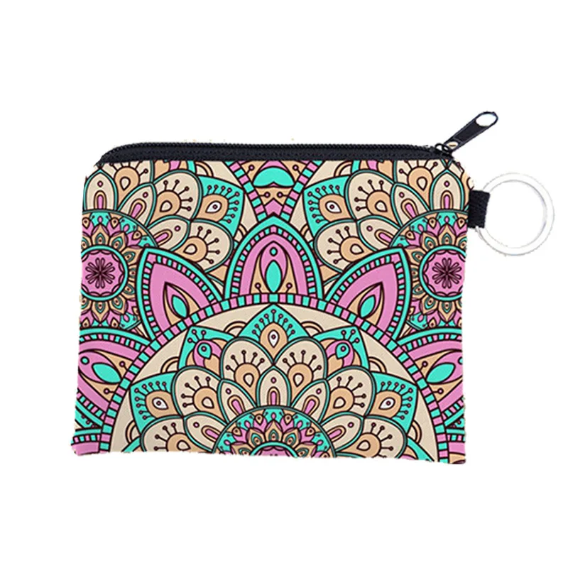 

Zohra Cross Border New Style 3D Printed Mandala Purse Bag Multi-functional Key Wallet Coin Bag Wallet