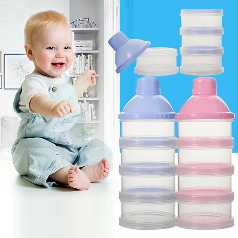 4 Layers Storage Dispenser Box Powder Formula Milk Portable Baby Container