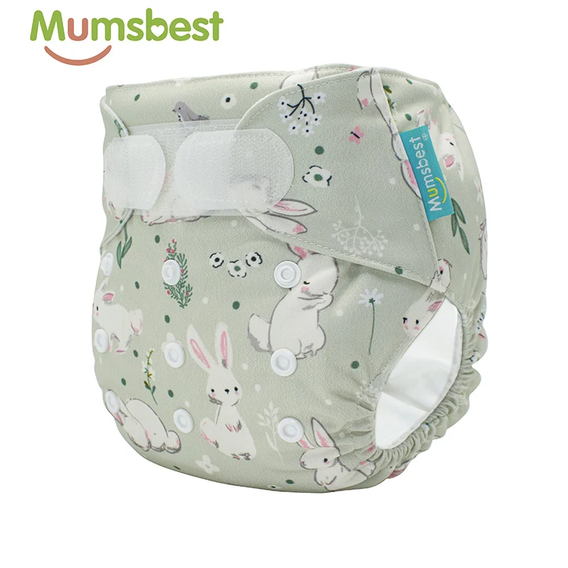 [Mumsbest] Velcro Cloth Diaper Washable Reusable Nappy Cloth Pocket Diaper With  Inserts Hook-Loop Nappy  Suitable 3-15kg Baby