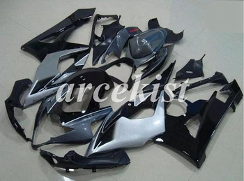 

Injection New ABS Motorcycle Full Fairings Kit Fit For SUZUKI GSX-R1000 K5 2005 2006 05 06 GSXR1000 body set Custom Silver black