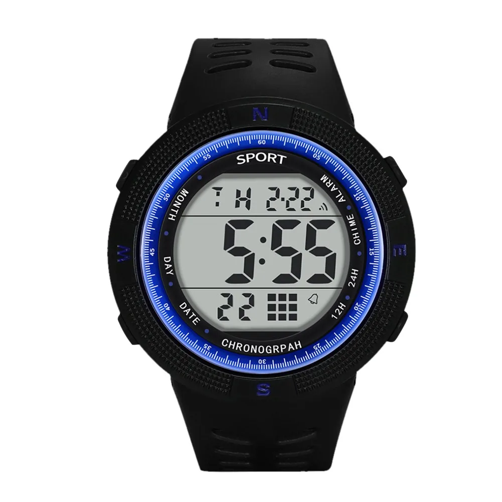 Модные спортивные часы для молодых Reloj Hombre высококачественные многофункциональные 30 м спортивные электронные водонепроницаемые часы Relogio Masculino - Цвет: Blue