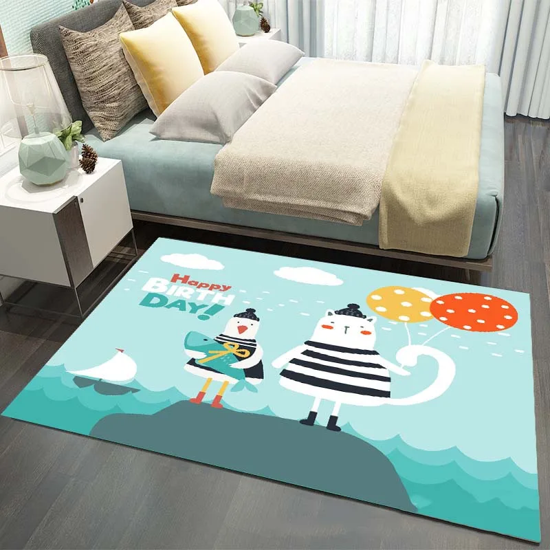 

3D Cartoon Carpet Non-Slip Cartoon Pattern Children Crawling Thickened Washable Decoration Living Room Bedroom