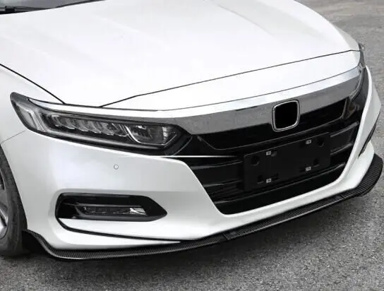 Углеродное волокно/черный Передний Нижний Бампер накладка 3 шт. для Honda Accord 10th