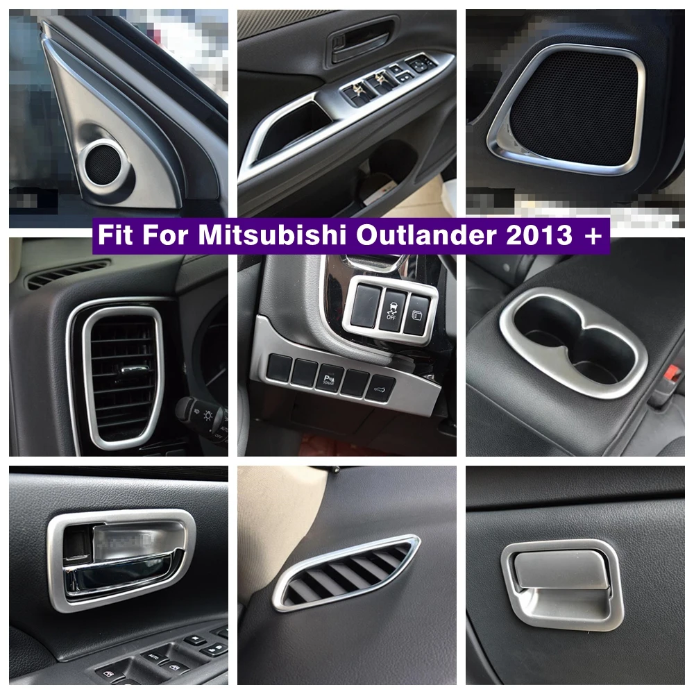 

Matte Interior Refit Kit Pillar A Speaker / Door Bowl / Glove Box / AC Air Panel Cover Trim For Mitsubishi Outlander 2013 - 2019