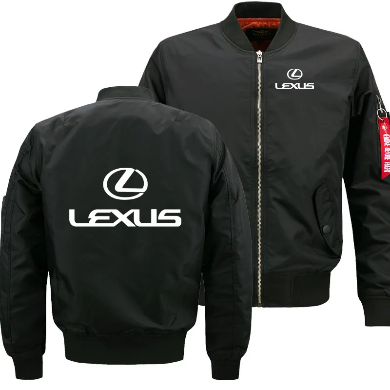 Мужская Летающая куртка Wintter, теплая тонкая куртка пилота Fiy, мужская толстовка с логотипом Lexus Car, хип-хоп Harajuku, мужская куртка, Мужская одежда - Цвет: Черный