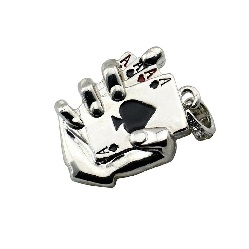 Memory Stick Metal crystal Poker Ace Hand Pen Drive 4GB 8GB 16GB 32GB 64GB 128GB Flash Drives Necklace Creative usb 2.0 Pendrive - Цвет: Silver