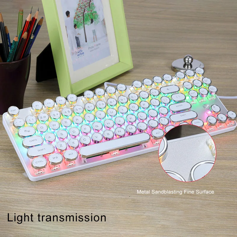 Light transmission Проводная Механическая игровая клавиатура 104 Клавишные переключатели для геймеров с 9 световым эффектом для H-best - Цвет: Light transmission