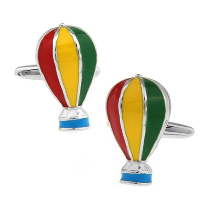 

Hot Air Balloon Cuff Links For Men Fire Balloon Design Quality Brass Material Muti-color Cufflinks Wholesale&retail