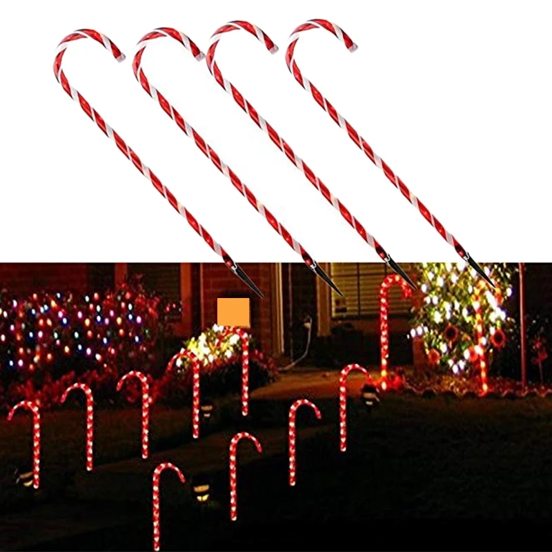 Рождественская тростниковая дорожка, освещение для садовых дорожек, 10 дюймов, лампа для улицы