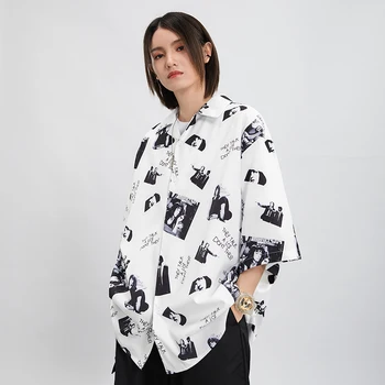 

Poster Portrait Full Print Shirts Mens Summer Lazy Half-sleeve Loose Shirt Men Streetwear Hawaiian Shirt