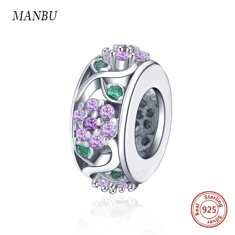 

Fit Authentic Charm Pandora Bracelet Silver 925 Original Flower Tree Leaves Brilliant CZ Spacer Beads for women fashion Jewelry