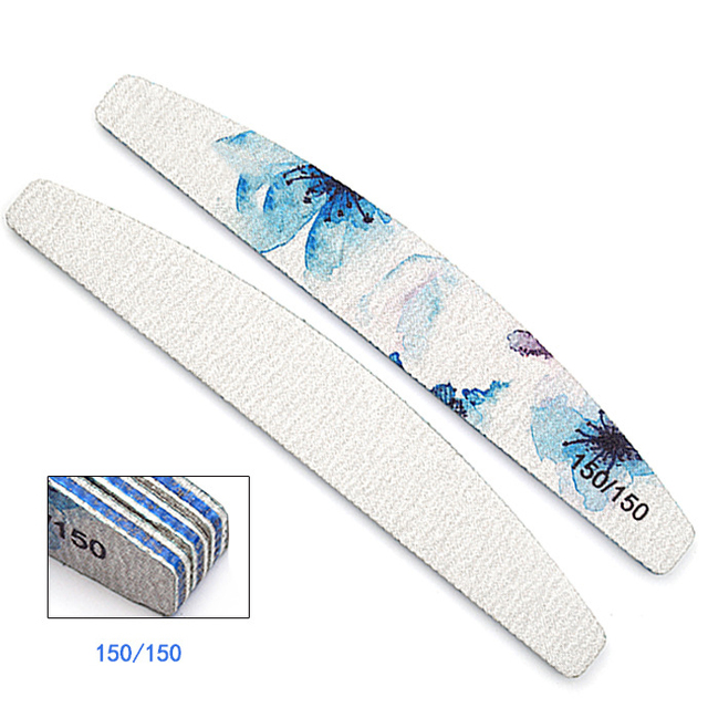 lot New Nail File Flower Printed Nail buffer Colorful Lime a ongle 80/100/150/180/240 Professional Manicure Tools