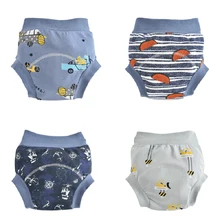 Couches réutilisables lavables pour bébés, culottes d'entraînement d'urine pour enfants, 6 couches de couverture, culottes enveloppantes, costumes pour filles et garçons