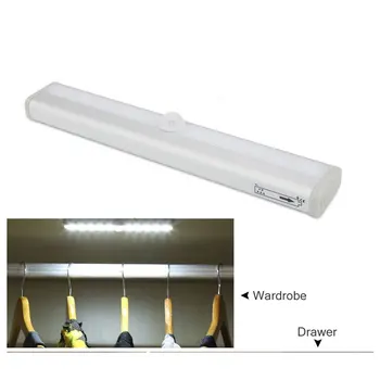 

10 LEDs PIR LED Motion Sensor Light Cupboard Wardrobe Bed Lamp LED Under Cabinet Night Light For Closet Stairs Kitchen